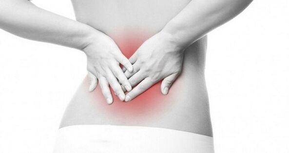 Lower back pain in a woman